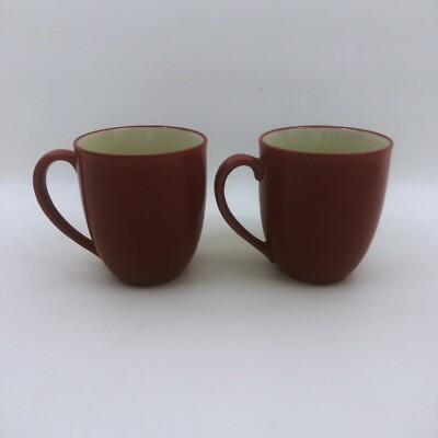 Noritake Stoneware Colorwave Raspberry 3 7/8'' Coffee Mugs Cups Set of 2