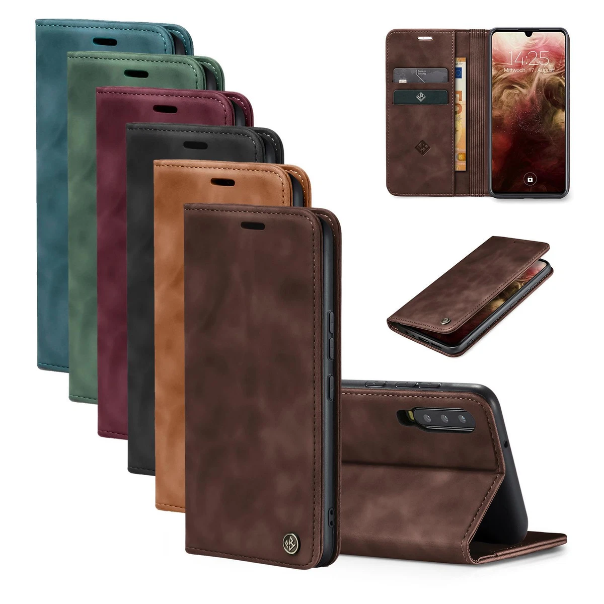 Puro Custodia A Portafoglio Magnetica Per Huawei P20 Lite – 2 In 1 Con Cover Rimovibile In TPU, Ecopelle Soft Touch E Tasche Porta Tessere (Nera) - 5