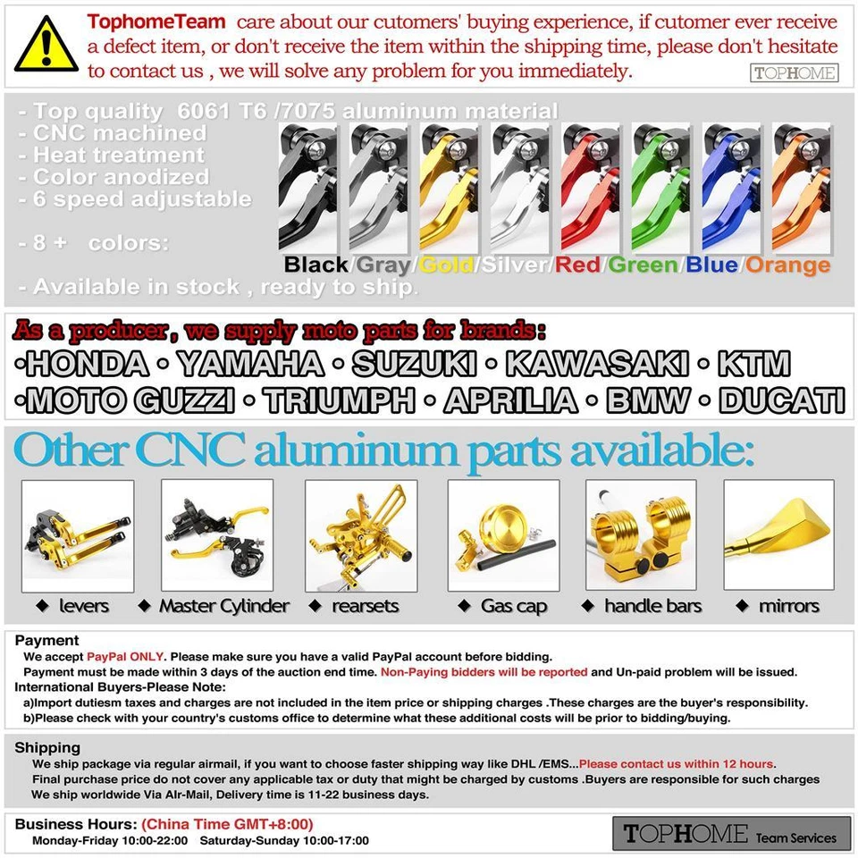 Shorty/Long CNC Clutch Brake Lever for Honda CBR1000RR/600RR/150R PCX125 CB1300 - Image 4 of 4