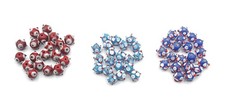 20 pc Lampwork Glass 10mm - 12mm Round Bumpy Beads Lot Handmade Red, Blue