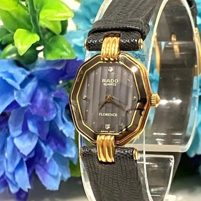 RADO Florence 153.3504.2 Black Dial Quartz Women Watch Used Working #68