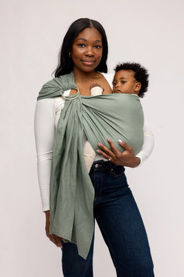 WildBird Ring Sling Baby Carrier (Front or Hip Carry)  LONG 90'' - Acadian Green