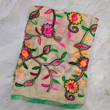 Indian Vintage Punjab Wedding Phulkari Dupatta Embroidery Scarf Veil Stole Hijab