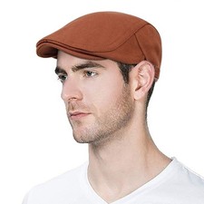 Solid Color Vintage Berets Hat Painter Flat Visor Cap Fashion Newsboy Caps  Men