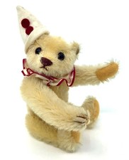 Steiff Teddy Clown Bear Historic Mini 1926 Replica ID Button 16cm Mohair 1990s