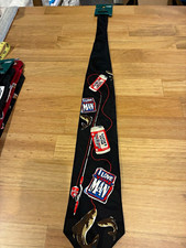 Bud Light Men's Pointed Novelty Beer Logo Fishing Tie Woven Polyester USA Made