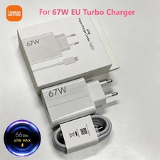 For Xiaomi 67W Charger Turbo Charge EU Adapter 1M 6A Usb Type C Cable For Poco X