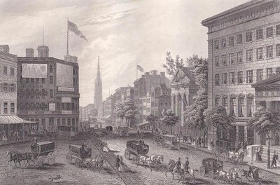 1859 Broadway, New York, Amerika Druck - Stahlstich - 9,3 x 6,25 Zoll