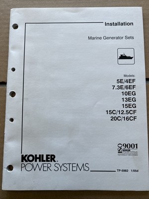 Kohler Power Systems Installation Marine Generator Sets TP-5982 1/05d Manual