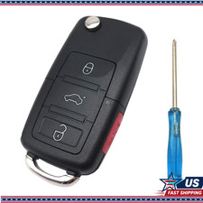 4-button Remote Key Fob Shell Cover Case Vw Vw Jetta Beetle Passat Gcolor Black