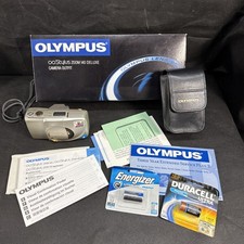 Olympus Stylus Epic DLX 35mm Film Camera Outfit Extras Original Receipt In Box