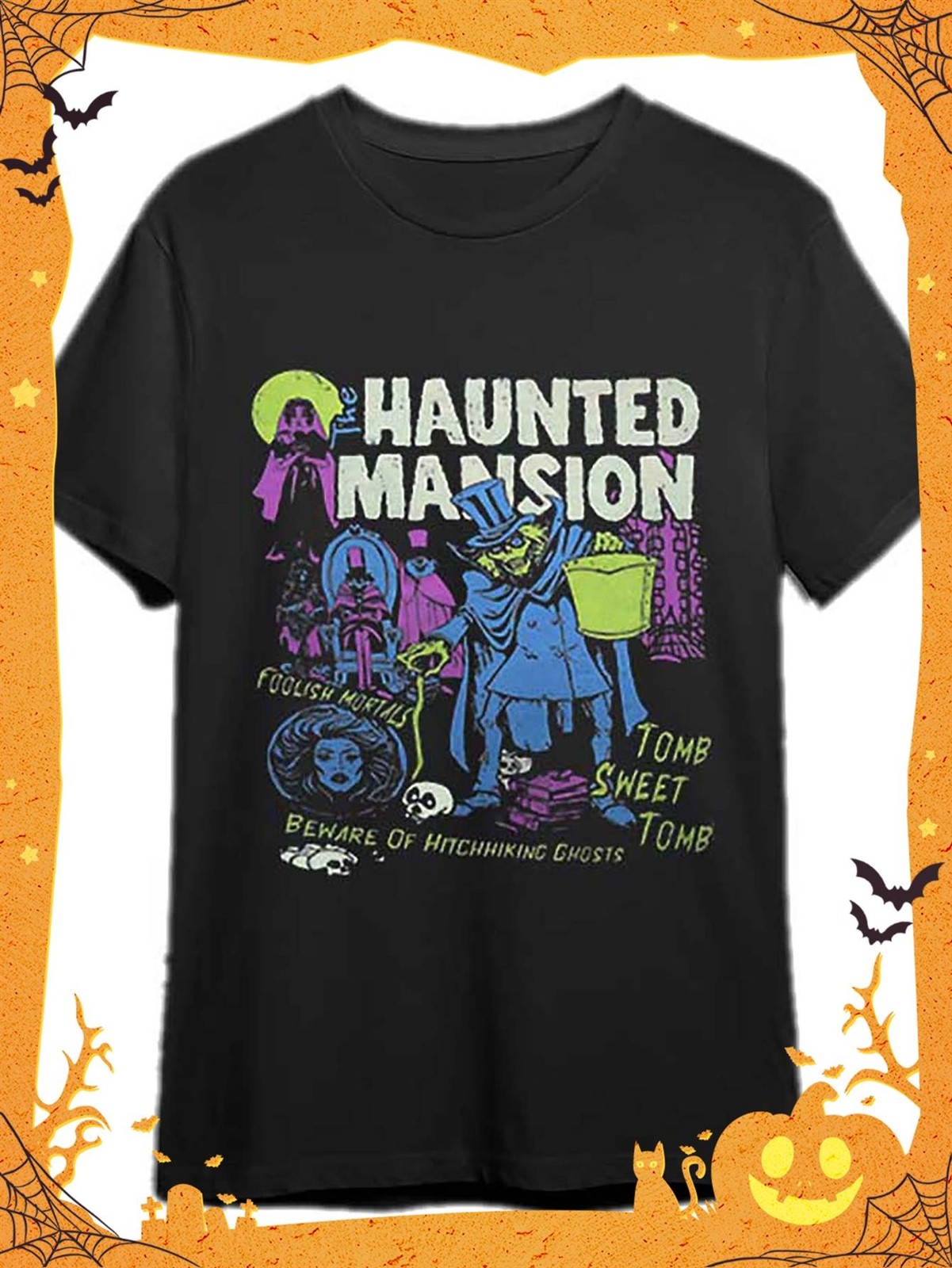 Men'S Vintage Haunted House T-Shirt - Spooky Halloween Tee with Haunted Mansio