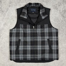 Pendleton Men s Vest Black Plaid Quilted Full Zip Insulated Outdoor Casual Sz Lg