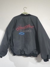 Vintage 1980s Chevrolet Heartbeat Of America Black Fade Button Up Bomber Jacket