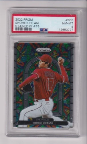 2022 PRIZM STAINDED GLASS #SG3 SHOHEI OHTANI WITH PSA 8 GRADE