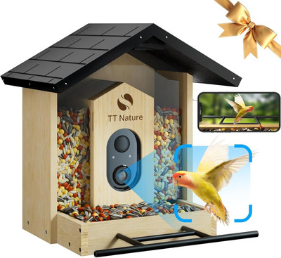 Smart Bird Feeder with Camera, 1.5L Capacity, AI Species Recognition