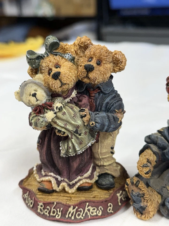 Lote de 3 estatuillas Boyds Bears 1998-1999 Bearstone colección vintage Foto 2 de 4