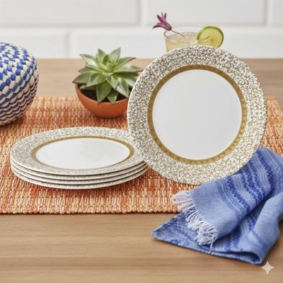 Melamine Dinner Plates for Breakfast,Lunch,Dinner Set Of 6 (11Inch)