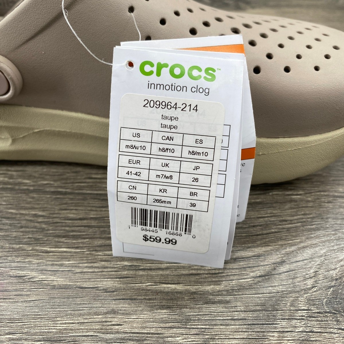 Crocs Inmotion Clog Taupe Mens 9 Womens 11 Slip On Comfort Shoes 209964-214 NEW Amazon.com | Crocs Inmotion Clog 209964.W Women main image 2