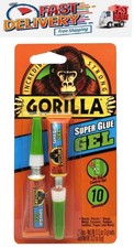 SUPER GLUE TWIN PACK GORILLA GLUE 2 TUBES GEL 3g each 7820002 - NEW 