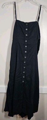 Universal Thread Women's Maxi Dress Black Size Medium Sleeveless Linen Blend