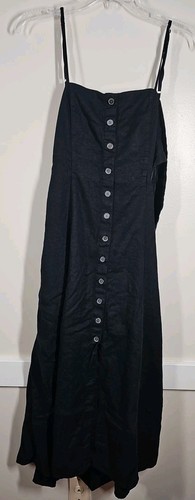 Universal Thread Women's Maxi Dress Black Size Medium Sleeveless Linen Blend