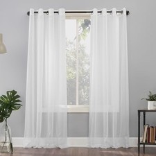 Sheer Voile Grommet Curtain Panel White