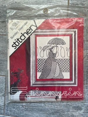 Spinnerin Stitchery Kit Sunday Afternoon Thread Art Needlework New Vintage 70s