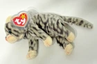 Vintage 1999 Ty Silver the Cat Beanie Baby 8" Plush