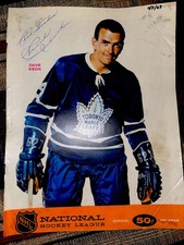 1967 NHL HOCKEY DAVE KEON PROGRAM COVER PUNCH IMLACH AUTOGRAPH TORONTO AHL OHL