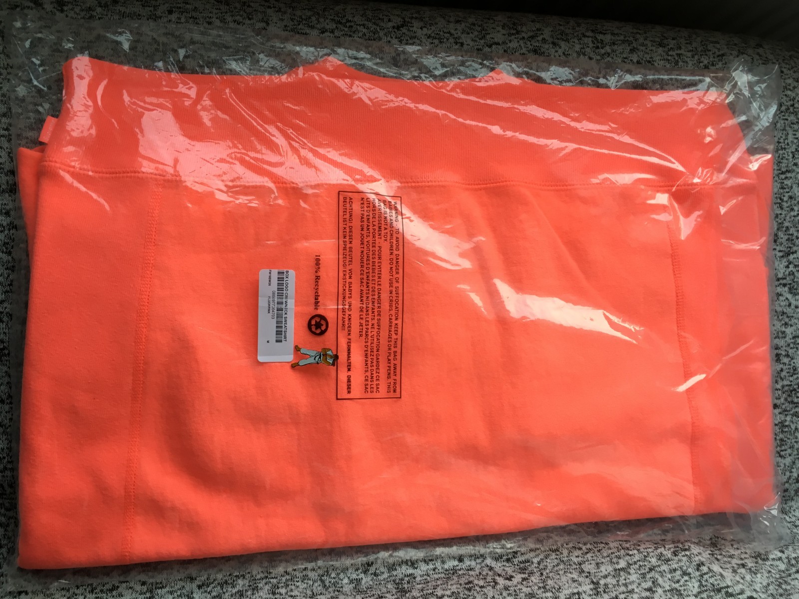 Supreme Box Logo Crewneck FW18 – Fluor Pink – Size M – Brand New – Rare image 3