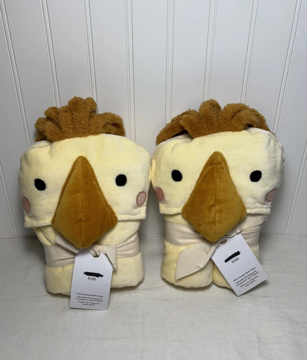 West Elm Baby Hooded Animal Towels ~ Set Of 2~ Chick