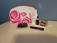 Lancome Beauty, Floral cotton make-up bag +6 sample products NEW