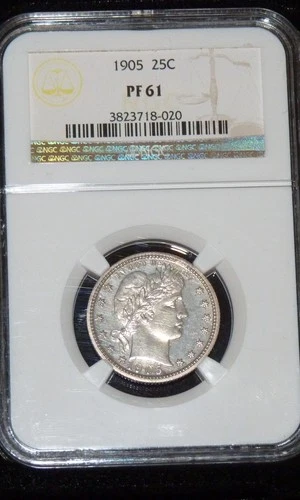 1905 Barber Quarter : NGC PF61