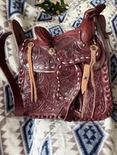 Saddle Purse W/tooled Leather, Never Used, No Branding.