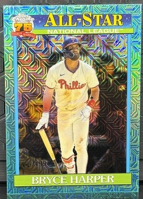 2026 Topps Series 2 #91ASC-40 Bryce Harper 91 Chrome All-Star Mojo Aqua #157/199