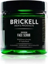 Brickell Men's Renewing Face Scrub for Men, Natural and Organic Deep Exfoliating