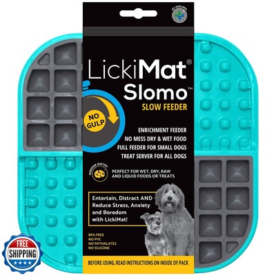 Lickimat Slomo, Dog Slow Feeding Lick Mat, Boredom Anxiety Reducer, Turquoise