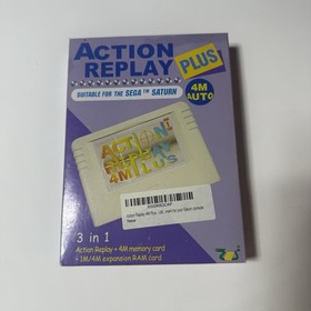 Sega 💥 Action Replay Plus 4M Memory RAM Cartridge Saturn CIB GameShark