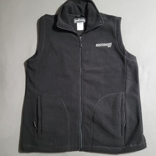 Boot Daddy Vest Black Fleece Zip-Up Sleeveless Men's Size Medium