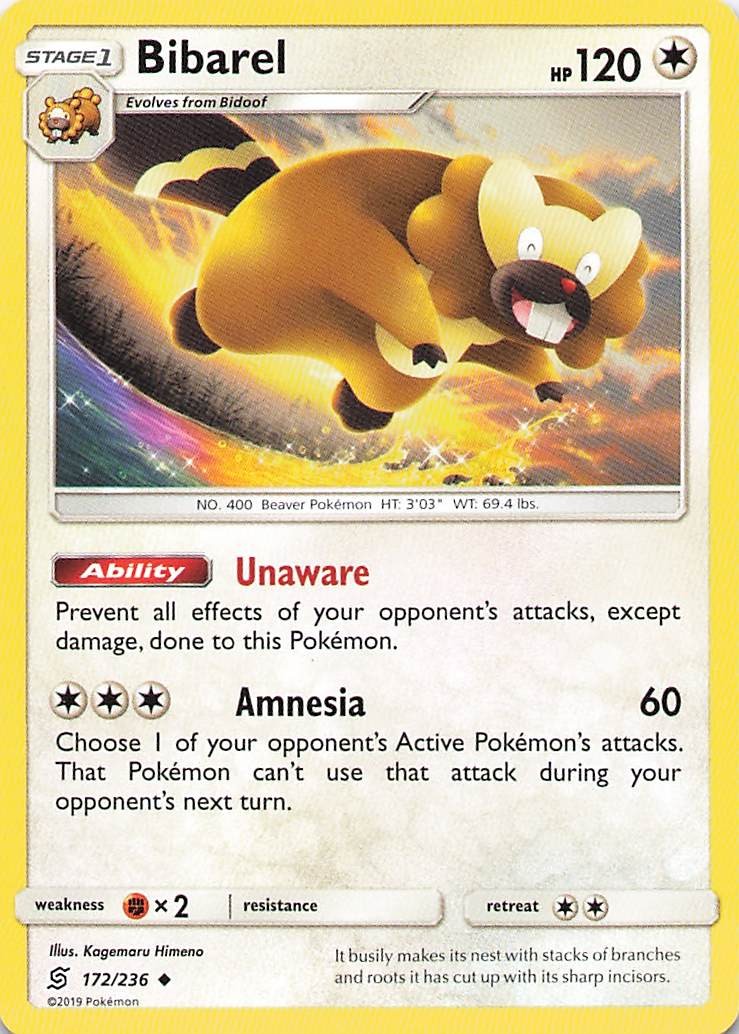 Pokemon Card - Bibarel - (172/236 - Unified Minds)
