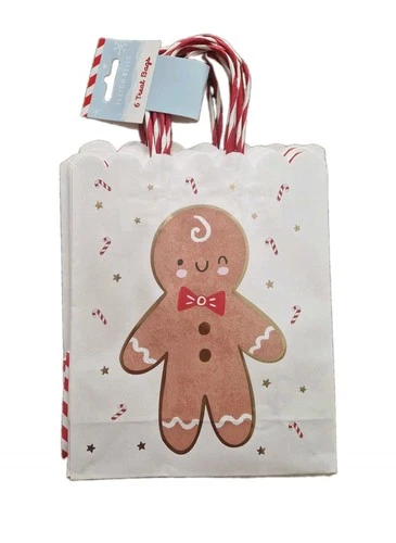 Christmas Treat Bags Gingerbread  6pk