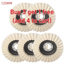 5Pcs 5 Inch Wool Flap Felt Disc Polihsing Buffing Wheel For Angle Grinder Tool