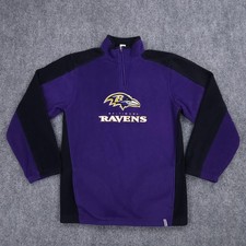 Baltimore Ravens Fleece Pullover Youth XL Purple NFL Football Reebok 1/4 Zip