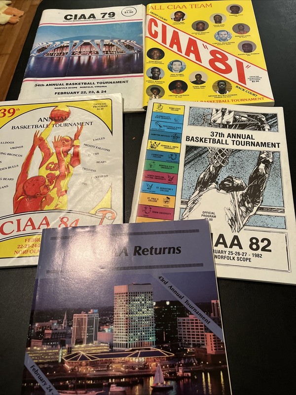 LOT 5 CIAA Basketball Tournament Programs 1979, 81, 82, 84, 88 HBCU