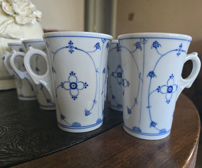Moschendorf Bavarian blue and white wintering cups set of 7