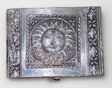 Handmade Trinket Box Hand Tooled Felt Lined S...