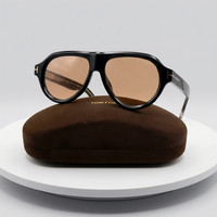 Tom Ford Icon TF1225 Sunglasses Black Frame Brown Lens Oversized 59/16/145