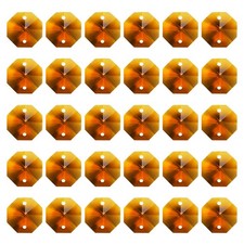 30 Pack K9 Crystal Octagon Beads 2 Holes 14mm Chandelier Prisms Amber