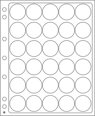 Lighthouse Plastic Sheets ENCAP, Clear Pockets for 30 Coins with a Diameter betw